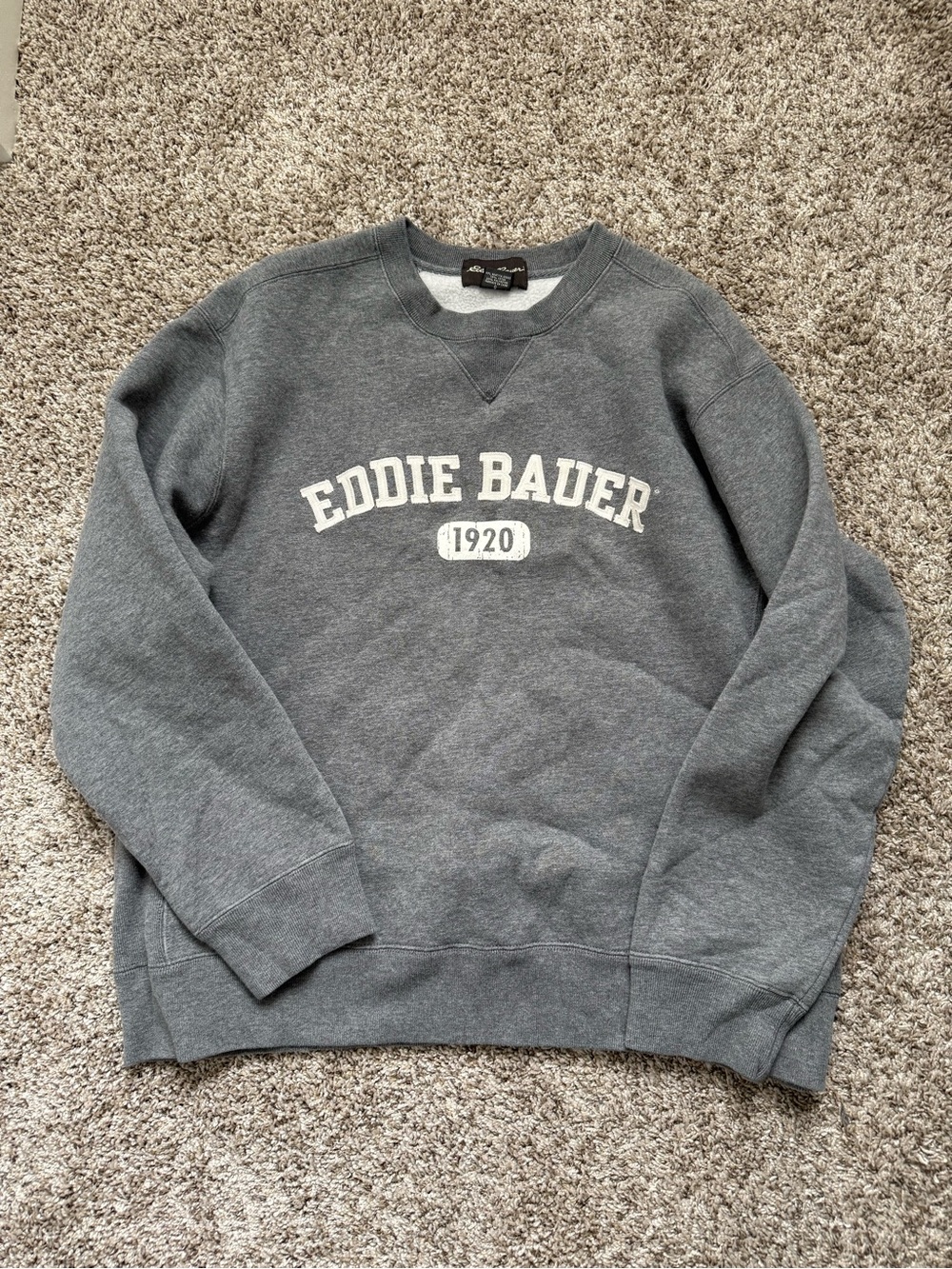 Eddie Bauer Gray Crewneck Pullover with Logo